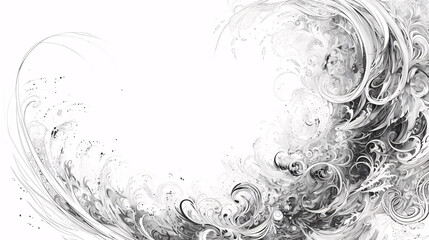 Fototapeta premium An abstract background featuring intricate black line drawings on a white background, creating a detailed and artistic composition with room for text