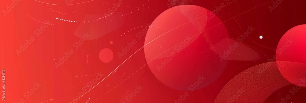 Poster red background, geometric lines and shapes gradient background, simple layout generative ai