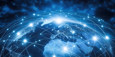 Global communication network concept High detailed and high resolution smooth