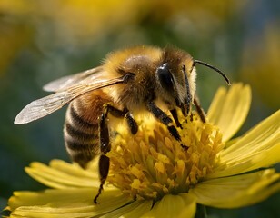 uma abelha em uma flor amarela
