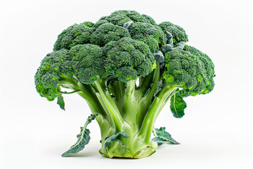 Head of Broccoli on White Background - Powered by Adobe