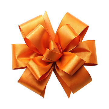 orange ribbon for wrapping isolated on transparent background