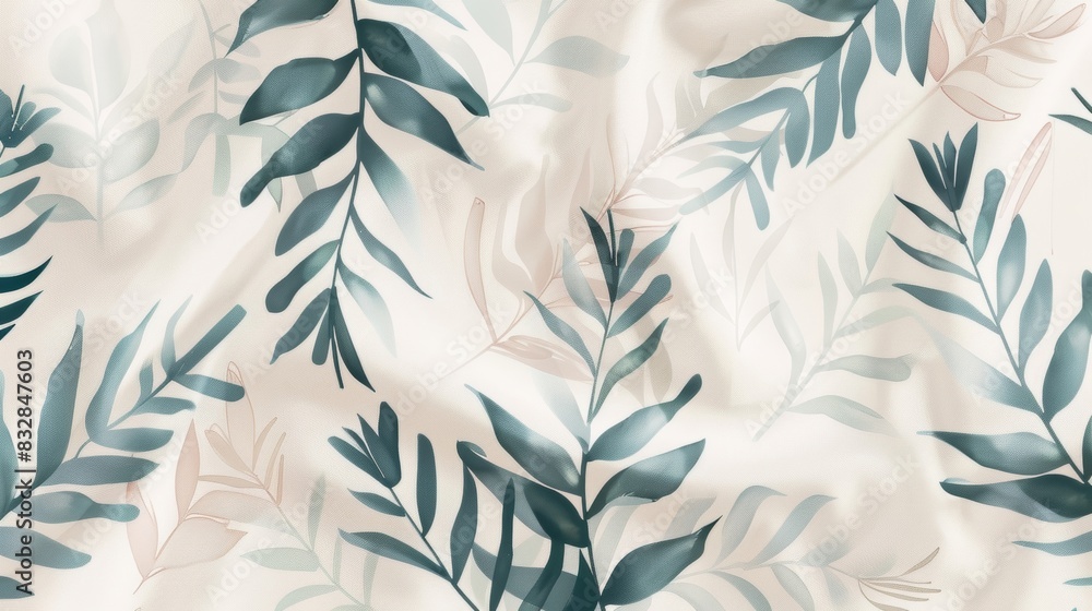 Aufkleber a minimalist print featuring clean lines and simple shapes inspired by the graceful curves of ferns.