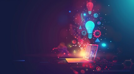 Artificial intelligence and creativity concept.