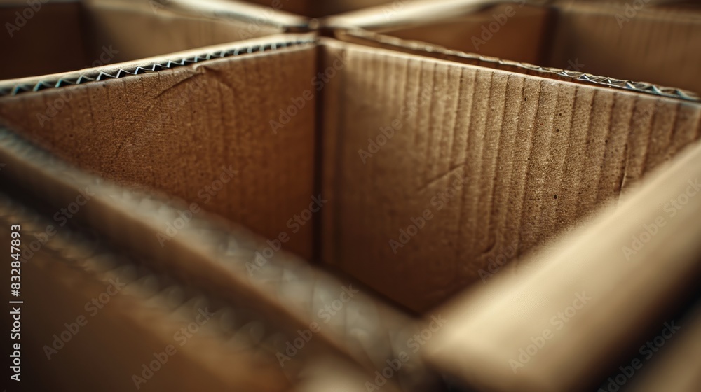 Aufkleber close-up of empty corrugated cardboard boxes. detailed close-up of empty corrugated cardboard boxes,