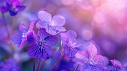 Obraz premium Close up of spring violet blossoms