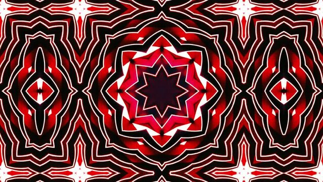 Glamourous kaleidoscope of lilac color in the style of the 80s, mandala, motion design in 4k. Seamless loop