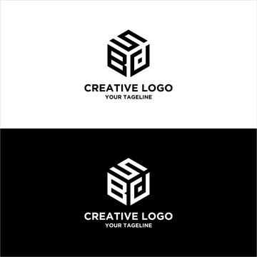 creative letter BSD logo design vector