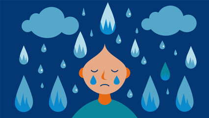 Raindrops on my skin. Vector illustration