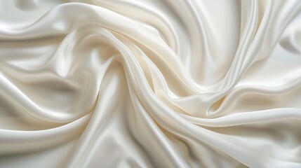 Obraz premium Smooth White Silk Fabric, Generative AI