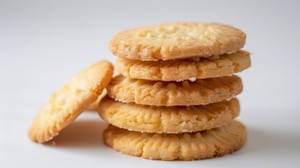 Butter cookies on a white background
