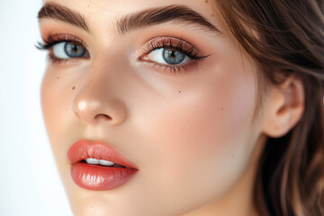 Close Up of Woman With Blue Eyes