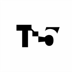 Simple elegant T5 logo design in pixel style.