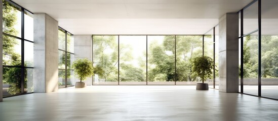 Fototapeta premium living room or open space with natural views outside