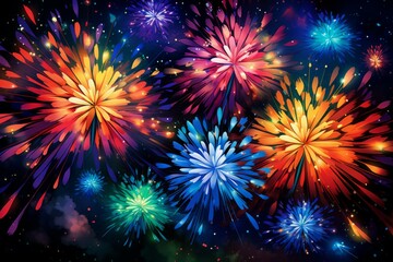 Fototapeta premium Fireworks - Generative AI