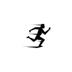shadow of a running person simple vector logo symbol