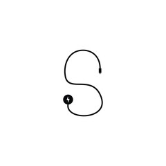 letter S electrical cable simple symbol logo vector