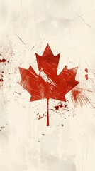 Grunge Style Canadian Flag on Vintage Background