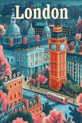 London Landmarks: Iconic Cityscape Illustration