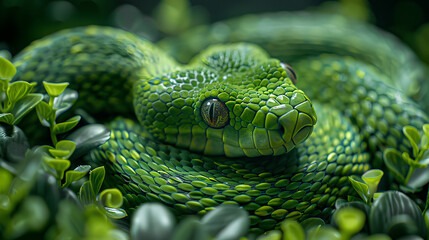 Fototapeta premium the year of the green wooden snake, photo for the calendar 2025