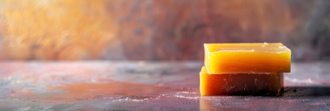 Handmade soap on a homogeneous background