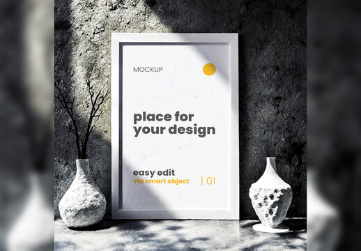 Elegant Poster Frame Mockup 03 Generative Ai