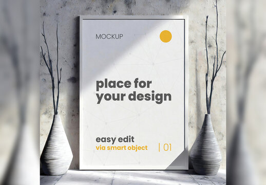 Elegant Poster Frame Mockup 05 Generative Ai