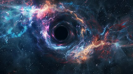 Abstract Universe: Black Hole, Nebula, and Starry Cloud Fields