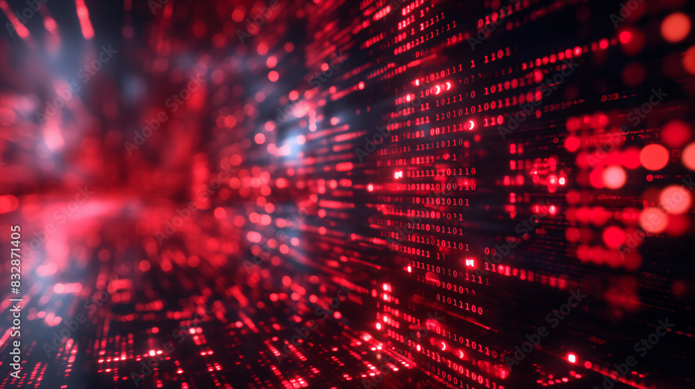 Poster A vibrant and dynamic composition of countless red and black dots swirling together in a mesmerizing display of movement and energy