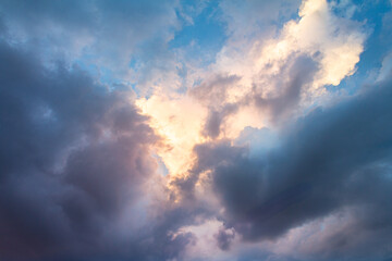 bluish sky contrasted by the cold afternoon