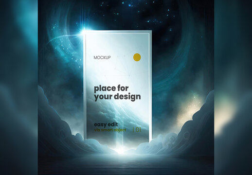 Fantasy Tale Illustrated Scene Frame Artistic Mockup 08 Generative Ai