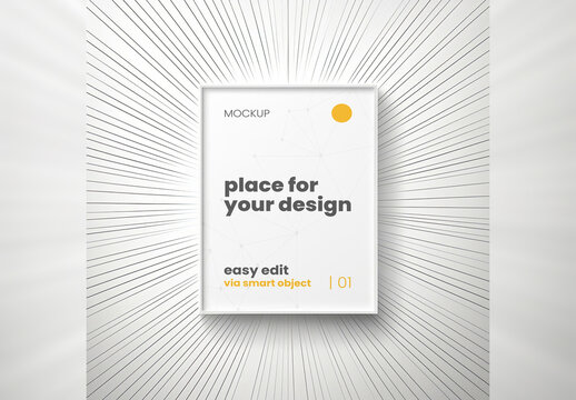 Frame Poster Mockup Comic Style Generative Ai