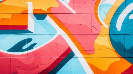 Dynamic urban backdrop featuring vibrant graffiti art with colorful tags and intricate street murals