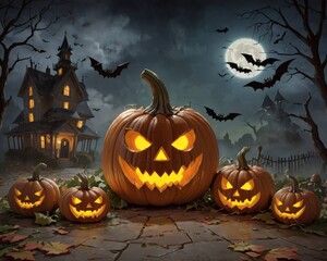 Haunting Halloween Scenes: Spooky Delights for Your Designs