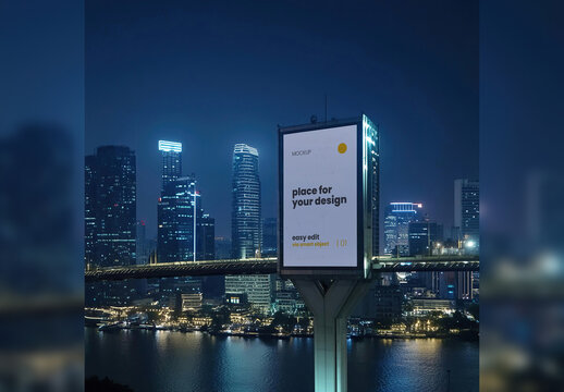 Gigant Billboard on City Mockup 03 Generative Ai