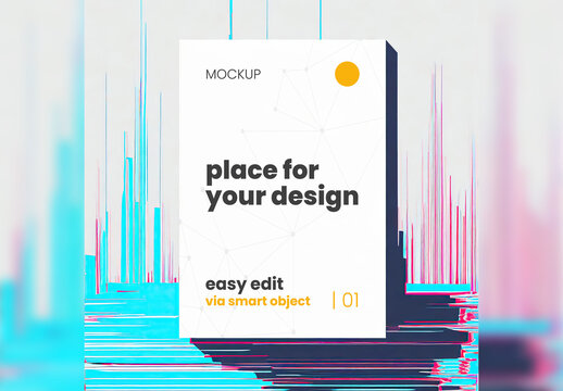 Glitch Poster Frame Mockup 04 Generative Ai