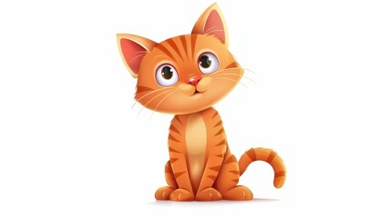cartoon of a cat on white background