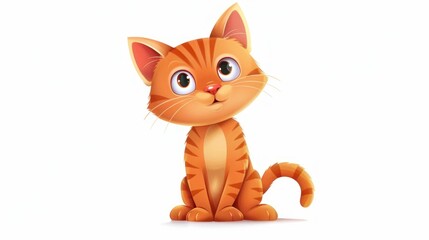 Fototapeta premium cartoon of a cat on white background