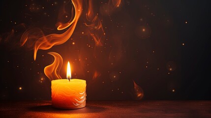 burning candle in the dark, generative ai