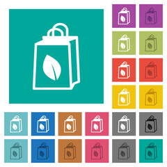 Eco bag square flat multi colored icons