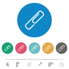 Paperclip flat round icons