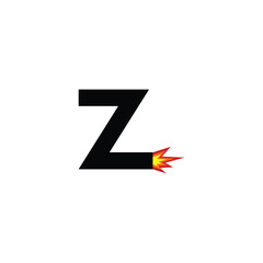 letter Z fire, explosion geometric symbol simple logo vector