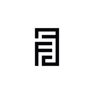 recommend clip art: letter F number 3 square geometric symbol simple logo vector