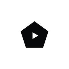 polygon, video geometric symbol simple logo vector