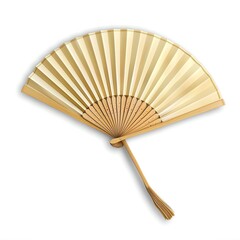 Traditional Japanese Fan Uchiwa, isolated white background, without shadow, single object, detailed, PNG dicut style, model object