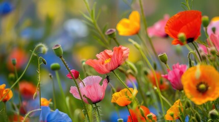 Obraz premium Flowering plants rely on insects for pollen transfer between flowers