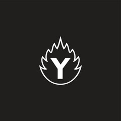 Letter Y fire line geometric symbol simple logo vector