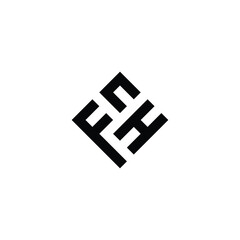 letter F n and H square elegant geometric symbol simple logo vector