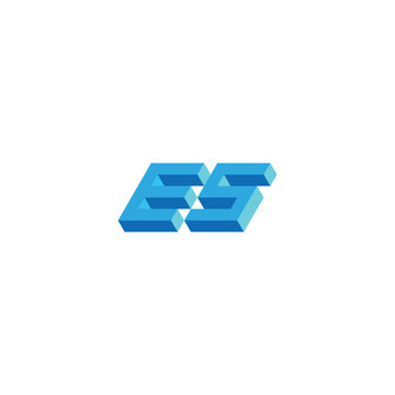 recommend clip art: Letter ES modern, 3d geometric symbol simple logo vector