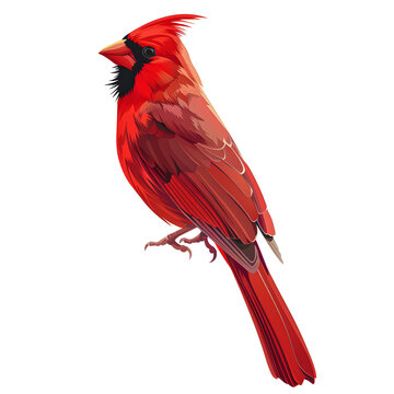 recommend clip art: Vector illustration of a cardinal bird on a white background. Suitable for crafting and digital design projects.[A-0001]